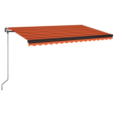 vidaXL Copertină retractabilă manual, portocaliu/ maro, 450x350 cm