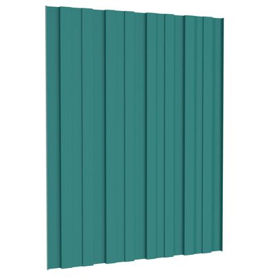 vidaXL Panouri pentru acoperiș 12 buc. verde 60x45 cm oțel galvanizat