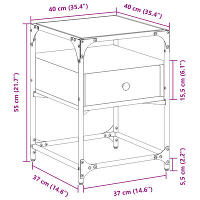 vidaXL Noptiere, 2 buc., stejar sonoma, 40x40x55 cm, lemn compozit