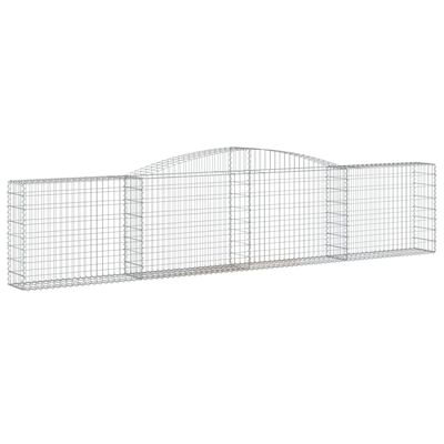 vidaXL Coșuri gabion arcuite 5 buc, 400x30x80/100 cm, fier galvanizat