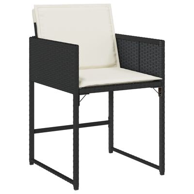 vidaXL Set mobilier de grădină cu perne, 9 piese, negru, poliratan