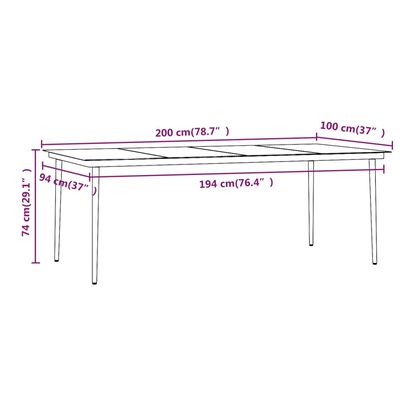 vidaXL Set de masă pentru grădină, 7 piese, cu perne, negru