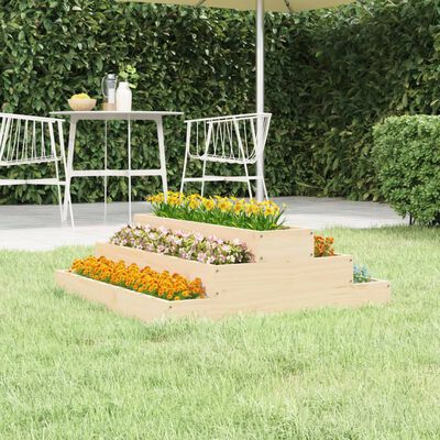 vidaXL Jardinieră, 80x80x27 cm, lemn masiv de pin