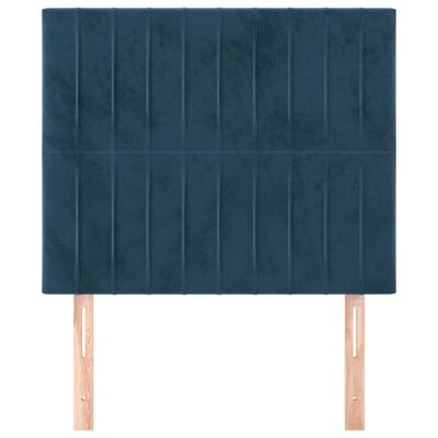 vidaXL Tăblii de pat, 2 buc, albastru închis, 90x5x78/88 cm, catifea