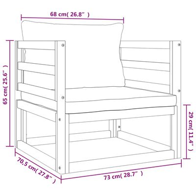 vidaXL Set mobilier de grădină cu perne gri taupe, 6 piese, lemn masiv