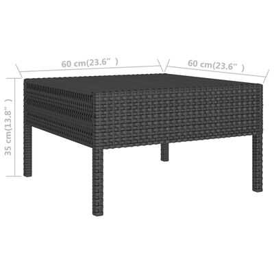 vidaXL Set mobilier de grădină cu perne, 11 piese, negru, poliratan