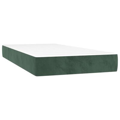 vidaXL Pat box spring cu saltea, verde închis, 200x200 cm, catifea