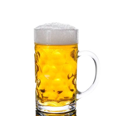 vidaXL Halbe de bere cu mâner din sticlă, 6 buc., 1000 ml