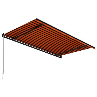 vidaXL Copertină retractabilă manual, portocaliu și maro, 500 x 300 cm