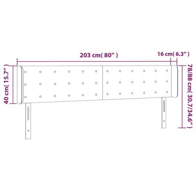 vidaXL Tăblie de pat cu aripioare alb 203x16x78/88 cm piele ecologică