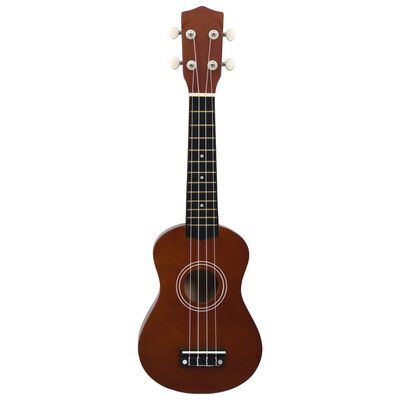 vidaXL Set ukulele soprano, cu husă, pentru copii, natural, 21"