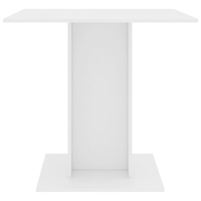 vidaXL Masă de bucătărie, alb, 80x80x75 cm, lemn prelucrat