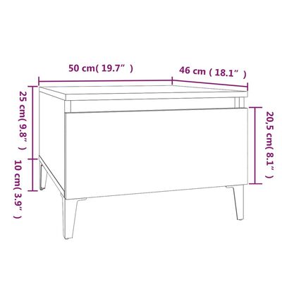 vidaXL Mese laterale 2 buc. stejar fumuriu 50x46x35 cm lemn prelucrat