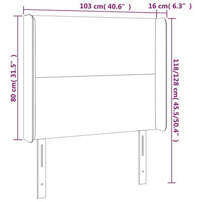 vidaXL Tăblie de pat cu aripioare, negru, 103x16x118/128 cm, catifea