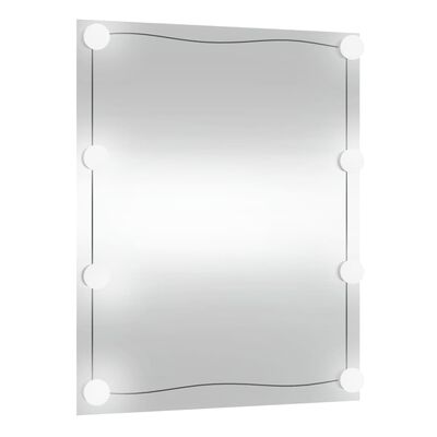 vidaXL Oglindă de perete cu lumini LED 50x60 cm sticlă dreptunghiular