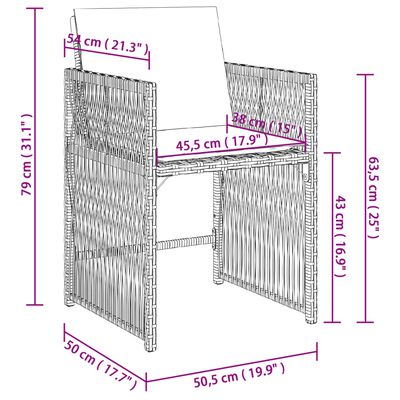 vidaXL Set mobilier de exterior cu perne, 11 piese, negru, poliratan