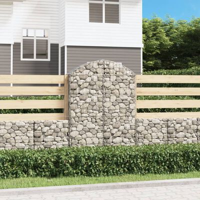 vidaXL Coș gabion arcuit, 100x30x140/160 cm, fier galvanizat