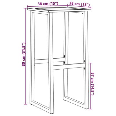 vidaXL Set bar de grădină 3 piese, negru, oțel vopsit electrostatic