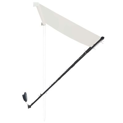 vidaXL Copertină retractabilă cu LED, crem, 350 x 150 cm