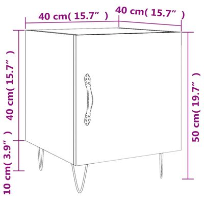 vidaXL Noptiere, 2 buc., gri beton, 40x40x50 cm, lemn compozit