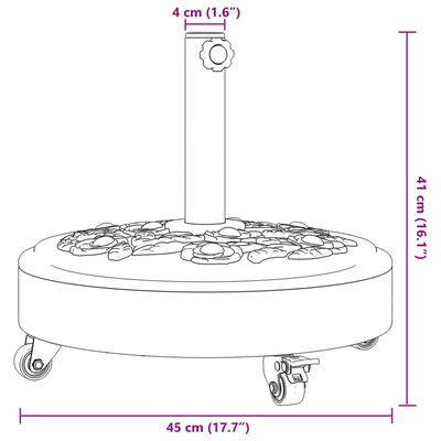 vidaXL Suport umbrelă pentru stâlpi Ø38 / 48 mm, 27 kg, rotund