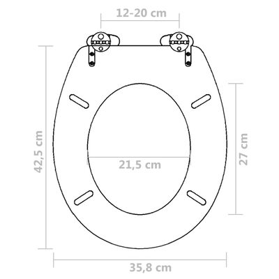 vidaXL Capac WC cu închidere silențioasă negru MDF design simplu