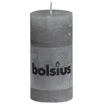 Bolsius Lumânări bloc rustice, 8 buc., gri deschis, 100 x 50 mm