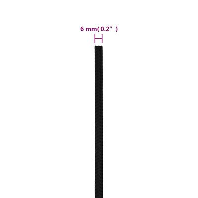 vidaXL Frânghie de lucru, negru, 6 mm, 25 m, poliester