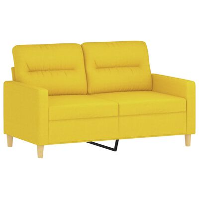 vidaXL Set de canapele cu perne, 3 piese, galben deschis, textil