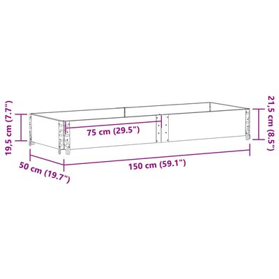 vidaXL Ramă pentru paleți, negru, 150x50 cm, lemn masiv de pin