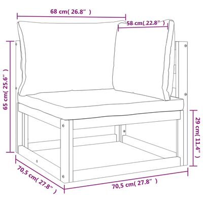 vidaXL Set mobilier de grădină cu perne gri taupe, 5 piese, lemn masiv