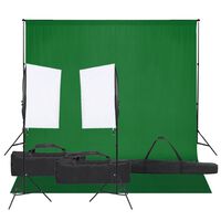 vidaXL Kit studio foto cu set de lumină și fundal