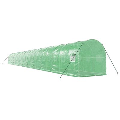 vidaXL Seră cu cadru din oțel, verde, 44 m², 22x2x2 m