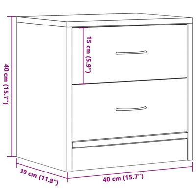 vidaXL Noptiere, 2 buc., stejar artizanal, 40x30x40 cm, lemn prelucrat