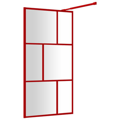 vidaXL Paravan de duș walk-in roșu 115x195 cm sticlă ESG transparentă