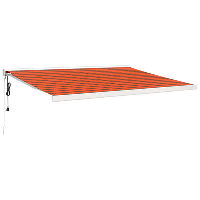 vidaXL Copertină retractabilă portocaliu/maro 4,5x3 m, textil/aluminiu