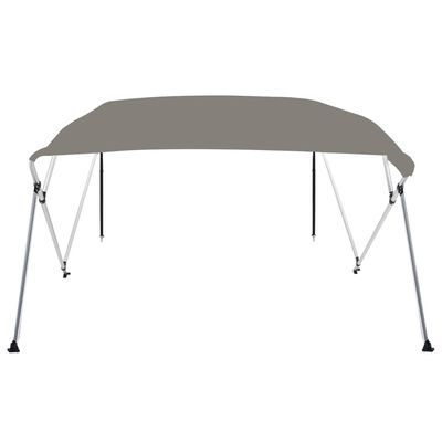 vidaXL Parasolar barcă Bimini cu 4 arcuri, gri, 243x180x137 cm