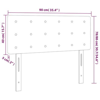 vidaXL Tăblie de pat cu LED, gri deschis, 90x5x78/88 cm, textil