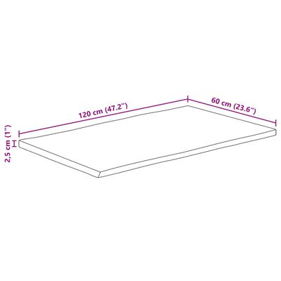 vidaXL Blat masă, 120x60x2,5 cm dreptunghiular lemn acacia margine vie