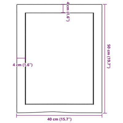 vidaXL Poliță de perete, 40x50x(2-4) cm, lemn masiv de stejar netratat