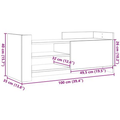 vidaXL Comodă TV, gri sonoma, 100x35x40 cm, lemn prelucrat