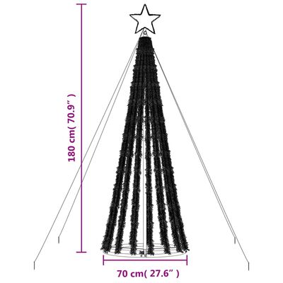 vidaXL Con de lumină brad de Crăciun, 275 LED-uri, albastru, 180 cm