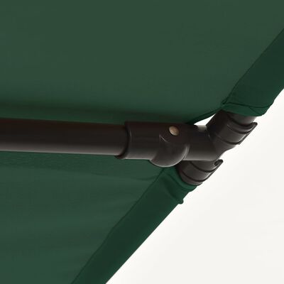 vidaXL Umbrelă de soare de exterior, stâlp aluminiu, verde, 180x110 cm