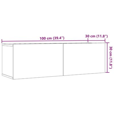 vidaXL Comodă TV de perete, 2 buc. stejar artizanal, 100x30x30 cm