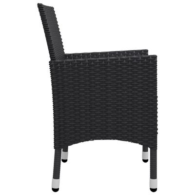 vidaXL Set mobilier de grădină, 7 piese, negru