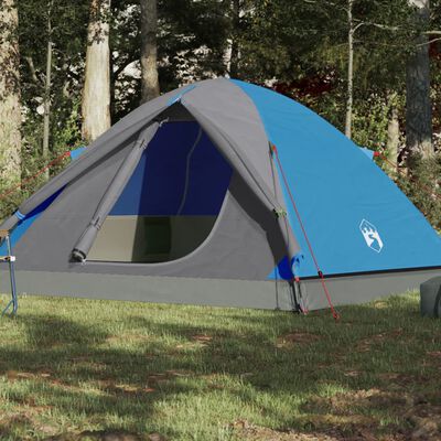 vidaXL Cort de camping cupolă pentru 3 persoane, albastru, impermeabil