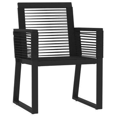 vidaXL Set mobilier de grădină, 7 piese, negru