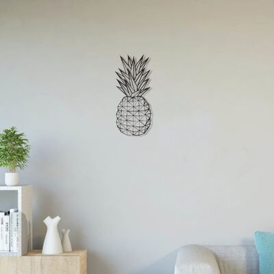 Homemania Decor de perete Pineapple, negru, 22x55 cm, oțel