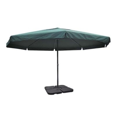 vidaXL Umbrelă de soare de grădină din aluminiu, bază portabilă, verde