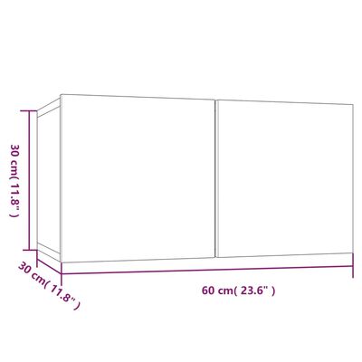 vidaXL Dulap TV suspendat, gri sonoma, 60x30x30 cm, lemn prelucrat